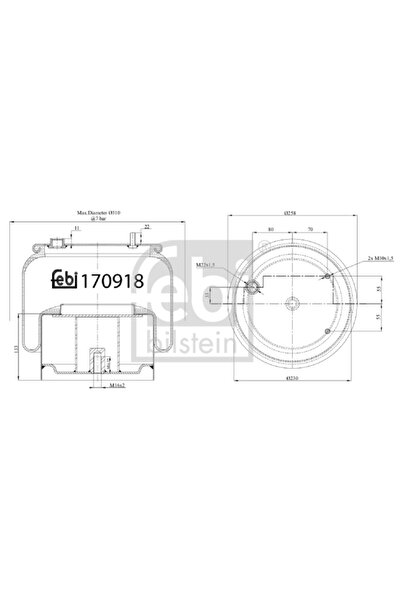 FEBI BILSTEIN Въздушни окачващи маншони за заден мост Daf Cf/Xf 105/Xf 2
