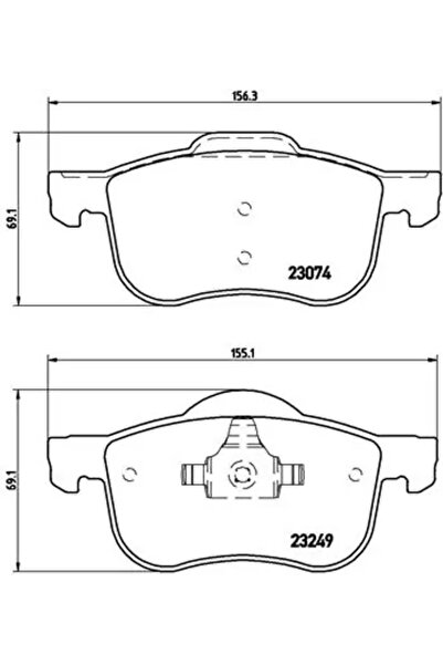 Brembo Комплект спирачни накладки дискови спирачки Volvo S60 1/S80 1/V70 2