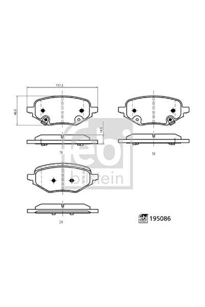 FEBI BILSTEIN Set Placute Frana Frana Disc Puntea Spate Mg Mg Zs Suv Mg (Saic...