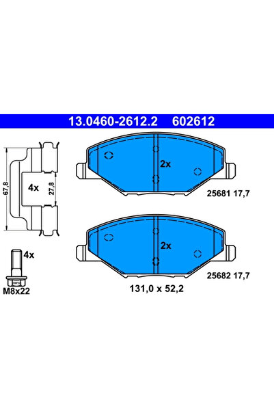 Ate Set Placute Frana Frana Disc Skoda Fabia 2 2006-2014
