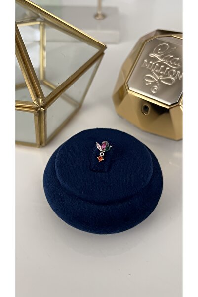 SU PERİSİ TAKI BİJUTERİ Cerrahi Çelik Gümüş Renkli Taşlı Sallantılı Lotus Piercing , Tragus ,Helix