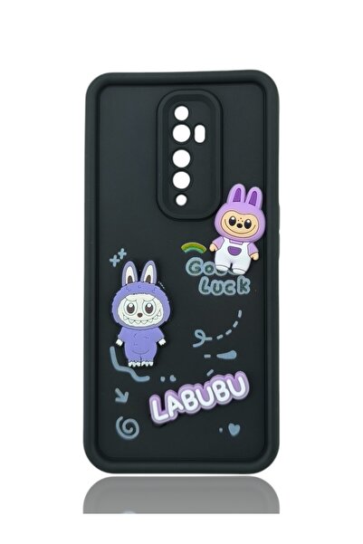 batuteknoloji Oppo Reno 2Z Labubu Kabartma Yüzeyli Çikolata Silikon Kapak