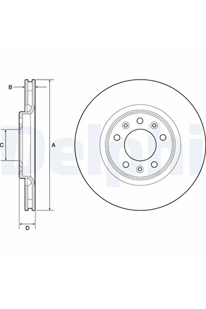 DELPHİ Спирачен диск Citroen Jumpy 3 Bus/Jumpy 3 Body/Jumpy 3 Platform/Chassi...