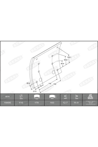 BERAL Set Garnituri De Frictiune Frana Tambur Man F2000/F90/M90 Mercedes-Benz...