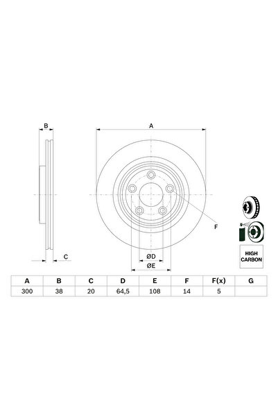 Bosch Спирачен диск Jaguar S-Type 2