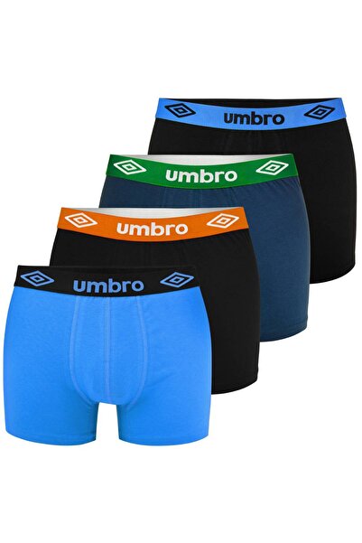 UMBRO Men's Cotton Boxers, Logo, Multicolor, set of 4 pieces.
