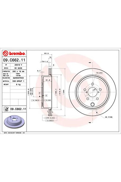 Brembo Disc Frana Subaru Brz/Legacy 5/Outback Toyota Gr 86 Cupe/Gt 86 Cupe