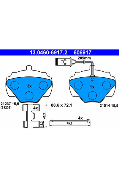 Ate Set Placute Frana Frana Disc Land Rover Defender Station/Discovery 1/Rang...