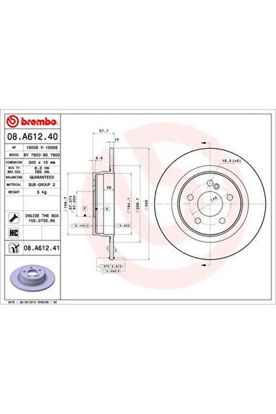 Brembo Disc Frana Mercedes-Benz C-Class/E-Class Mercedes-Benz (Bbdc) C-Class