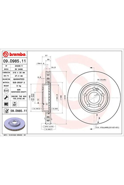 Brembo Дискова спирачка Mercedes-Benz Cla/Gla/Glb Mercedes-Benz (Bbdc A-Class...