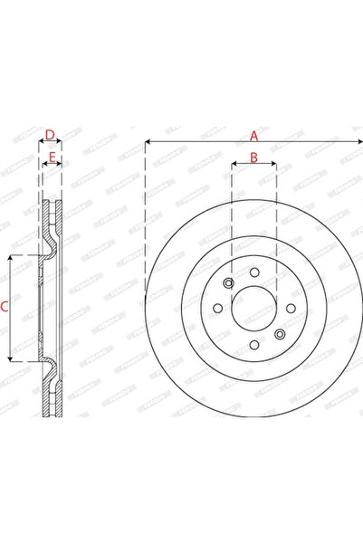 FERODO Brake Disc Citroen DS3 Ds Ds 3