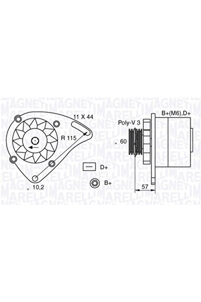 MAGNETI MARELLI Generator / Alternator Autobianchi Y10 Fiat 126/Albea/Cinquec...