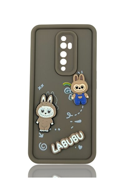 batuteknoloji Oppo Reno 2Z Labubu Kabartma Yüzeyli Çikolata Silikon Kapak