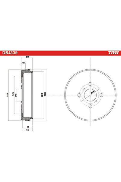 TRW Tambur Frana Toyota Yaris 1999-2005