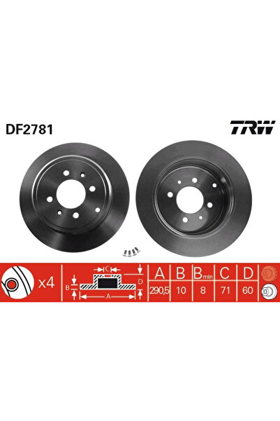 TRW Спирачен диск Пежо 406