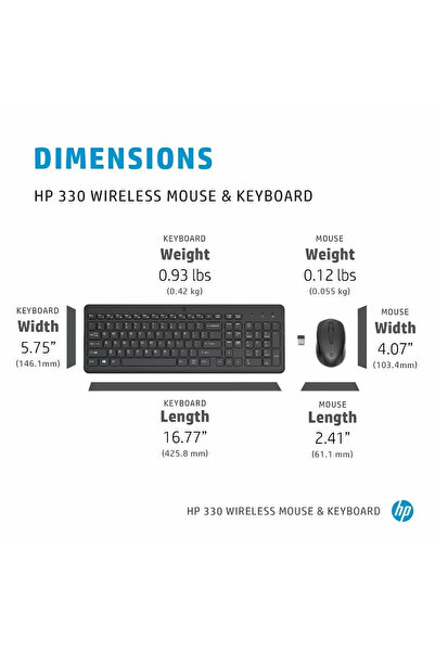 HP 330 Kablosuz Klavye-mouse Set (model:2v9e6aa)