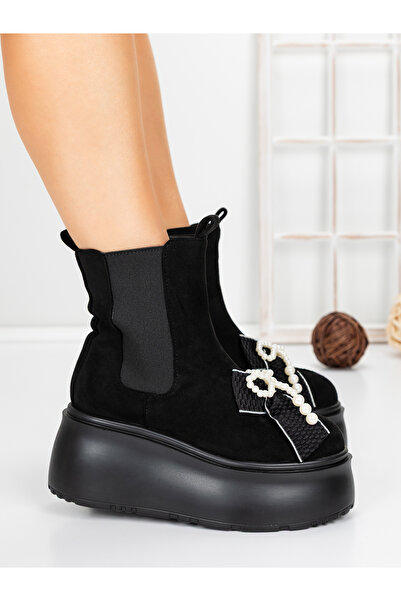 mei Γυναικείες Μπότες Πλατφόρμας 56WL9 Μαύρες