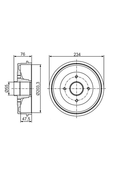 Bosch Tambur Frana Puntea Spate Dacia Logan/Sandero Renault Logan 1/Logan/Ste...