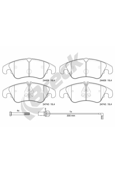 BRECK Set Placute Frana Frana Disc Audi A4 Allroad B8/A5/A6 C7