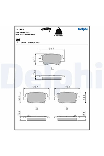 DELPHİ Set Placute Frana Frana Disc Hyundai Elantra 7 Limuzina
