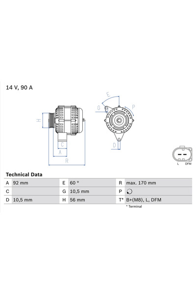 Bosch Generator / Alternator Mercedes-Benz Clk/E-Class