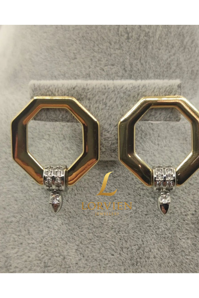 Lorvien Special Gold Series Stone Earrings