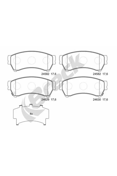 BRECK Комплект спирачни накладки за дискови спирачки Ford Usa Fusion Mazda 6