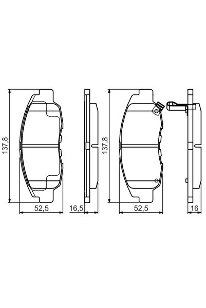 Bosch Комплект накладки за дискови спирачки Honda Accord 6/Accord 7/Civic 8 S...