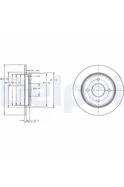 DELPHİ Дискова спирачка Ford Sierra 1/Sierra 2/Sierra Turnier