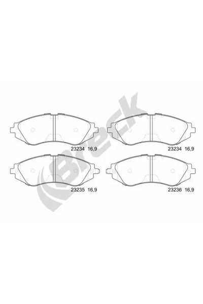 BRECK Комплект дискови спирачни накладки Chevrolet Aveo / Kalos Limousine/Lac...