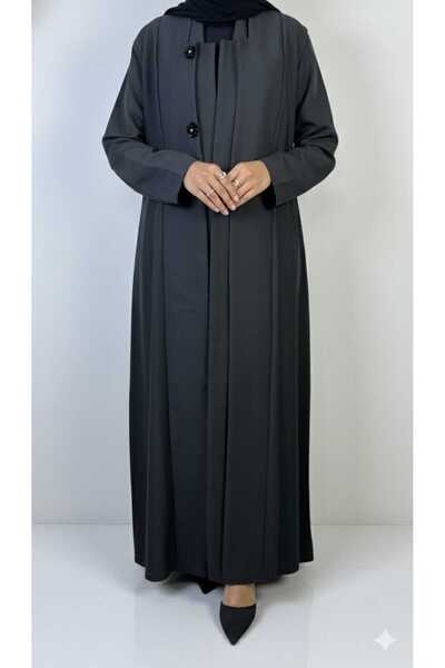 REİNA A distinctive formal-cut abaya made of cool linen with black crystals.