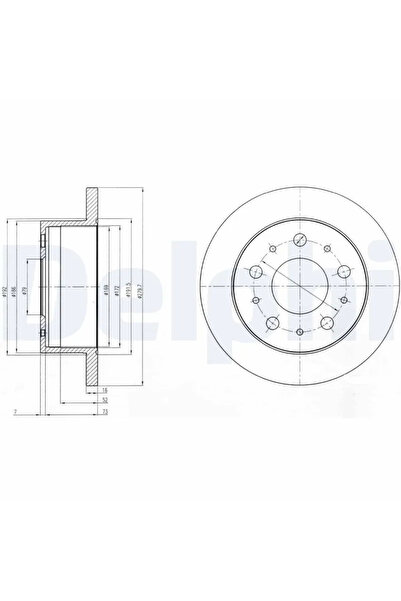 DELPHİ Спирачен диск Citroen Jumper 2 Bus/Jumper 2 Caroserie/Jumper 2 Platfor...