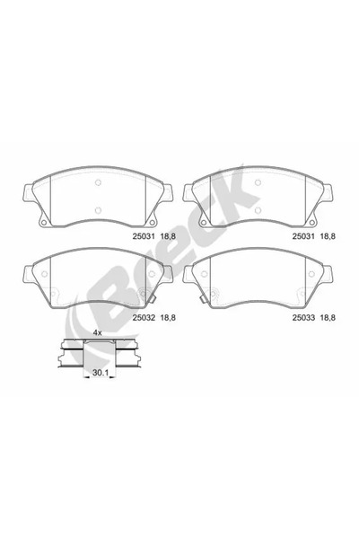 BRECK Set Placute Frana Frana Disc Chevrolet Aveo/Cruze Opel Astra J