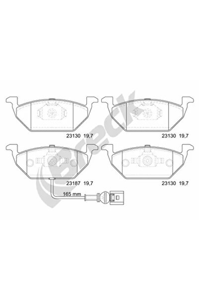 BRECK Set Placute Frana Frana Disc Audi A2/A3 Seat Leon/Toledo 2