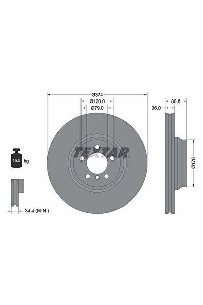 TEXTAR Disc Frana Bmw 7