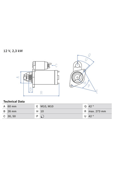 Bosch Starter Mercedes-Benz E-Class/G-Class/M-Class