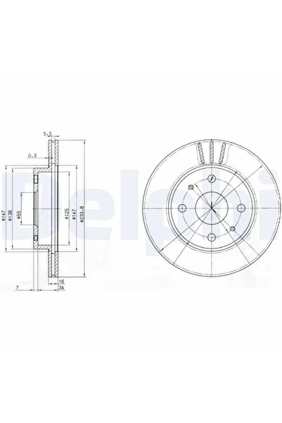 DELPHİ Дискова спирачка Daihatsu Cuore 7/Move/Sirion Subaru Justy 4