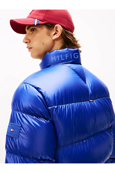 Tommy Hilfiger Erkek Uzun Kol Kapitoneli Şişme Dik Yaka Cepli Mavi1 Mont MW0MW40617-D03