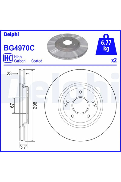 DELPHİ Disc Frana Kg Mobility Tivoli Ssangyong Tivoli/Xlv Suv/Xlv Van