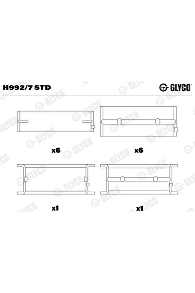 GLYCO Crankshaft bearings FENDT Favorit 1981-1985