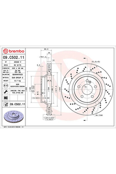 Brembo Disc Frana Mercedes-Benz Cls/E-Class