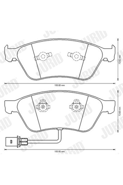 Jurid Set Placute Frana Frana Disc Audi A6 C6/A8 D2/A8 D3 Vw Phaeton 2000-2016