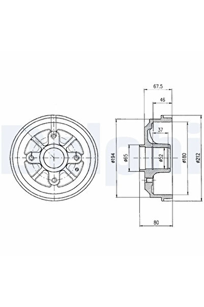 DELPHİ Спирачен барабан Citroen Ax Mega Club