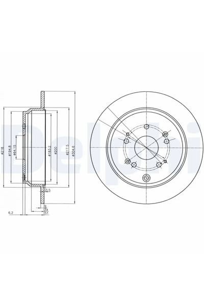 DELPHİ Дискови спирачки Honda Cr-5 2/Cr-5 3/Cr-5 4