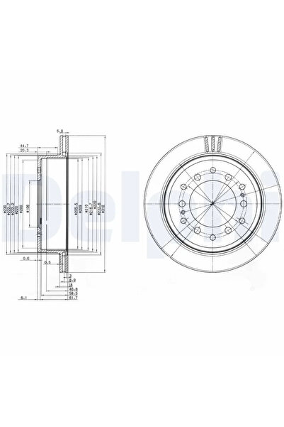 DELPHİ Дискови спирачки Lexus Gx Toyota 4 Runner 4/Fj Cruiser/Land Cruiser 90