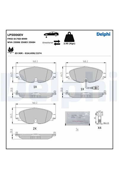 DELPHİ Set Placute Frana Frana Disc Vw Golf 7/T-Roc