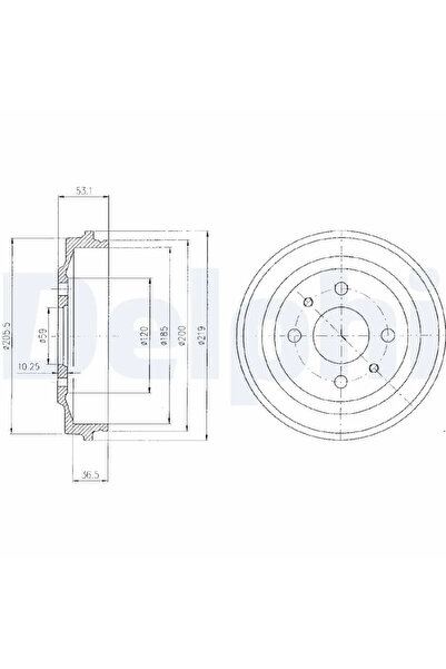 DELPHİ Спирачен барабан Abarth Ritmo Fiat 126/127/128