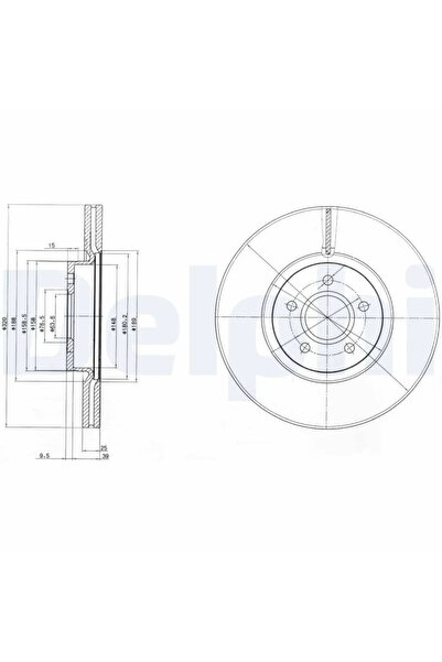 DELPHİ Brake disc FORD KUGA II VAN 2012-2019 BG4056C