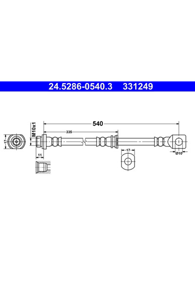 Ate Спирачен маркуч Mitsubishi Pajero 2/Pajero 3/Pajero 4