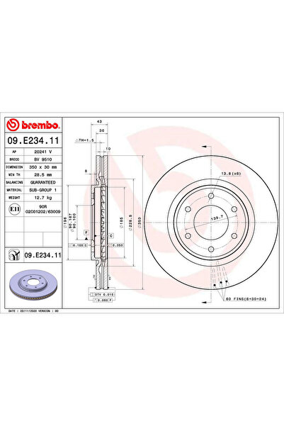 Brembo Disc Frana Infiniti QX56/QX80 Nissan Armada/Patrol 6/Titan